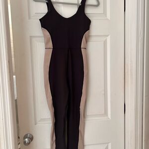 Black& Taupe one piece leotard.